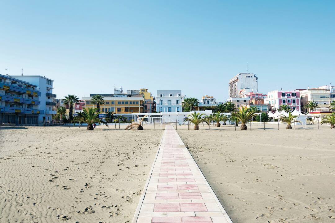 Beach and promenade in the town of Margherita di Savoia