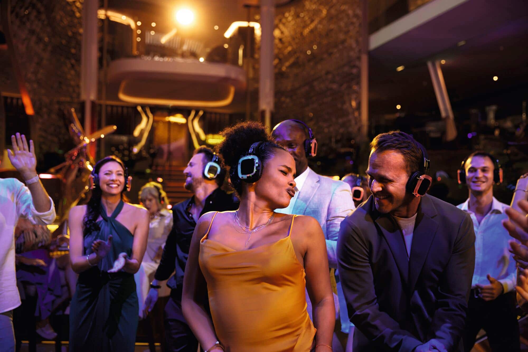 A silent disco on a Celebrity Cruise ship.