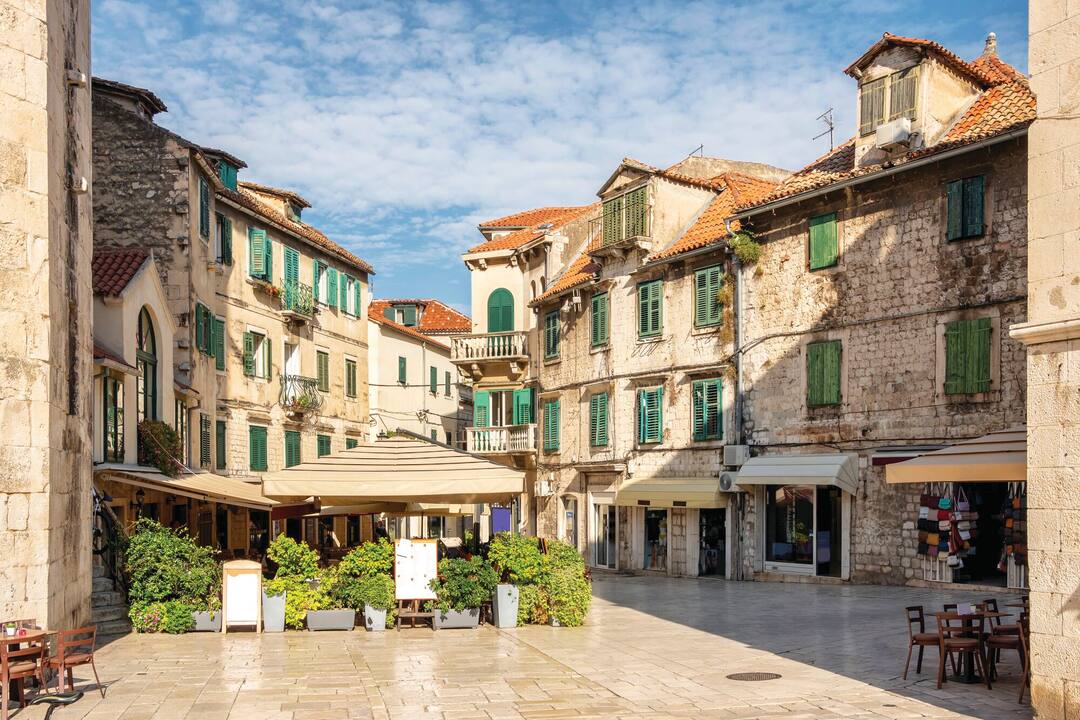 Historic view of the Trogir old town, Dalmatia, Croatia