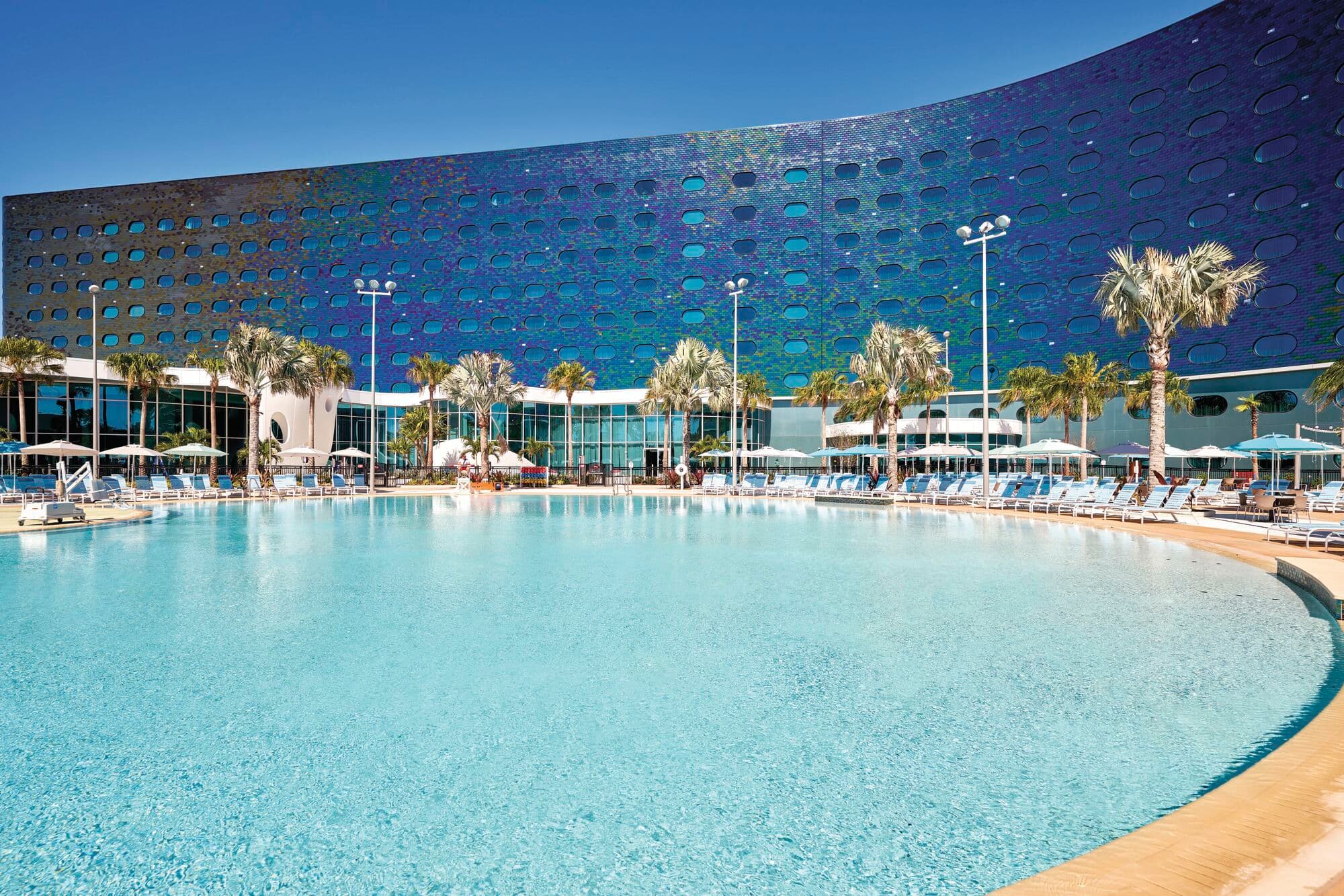 The exterior of Universal Terra Luna Hotel.