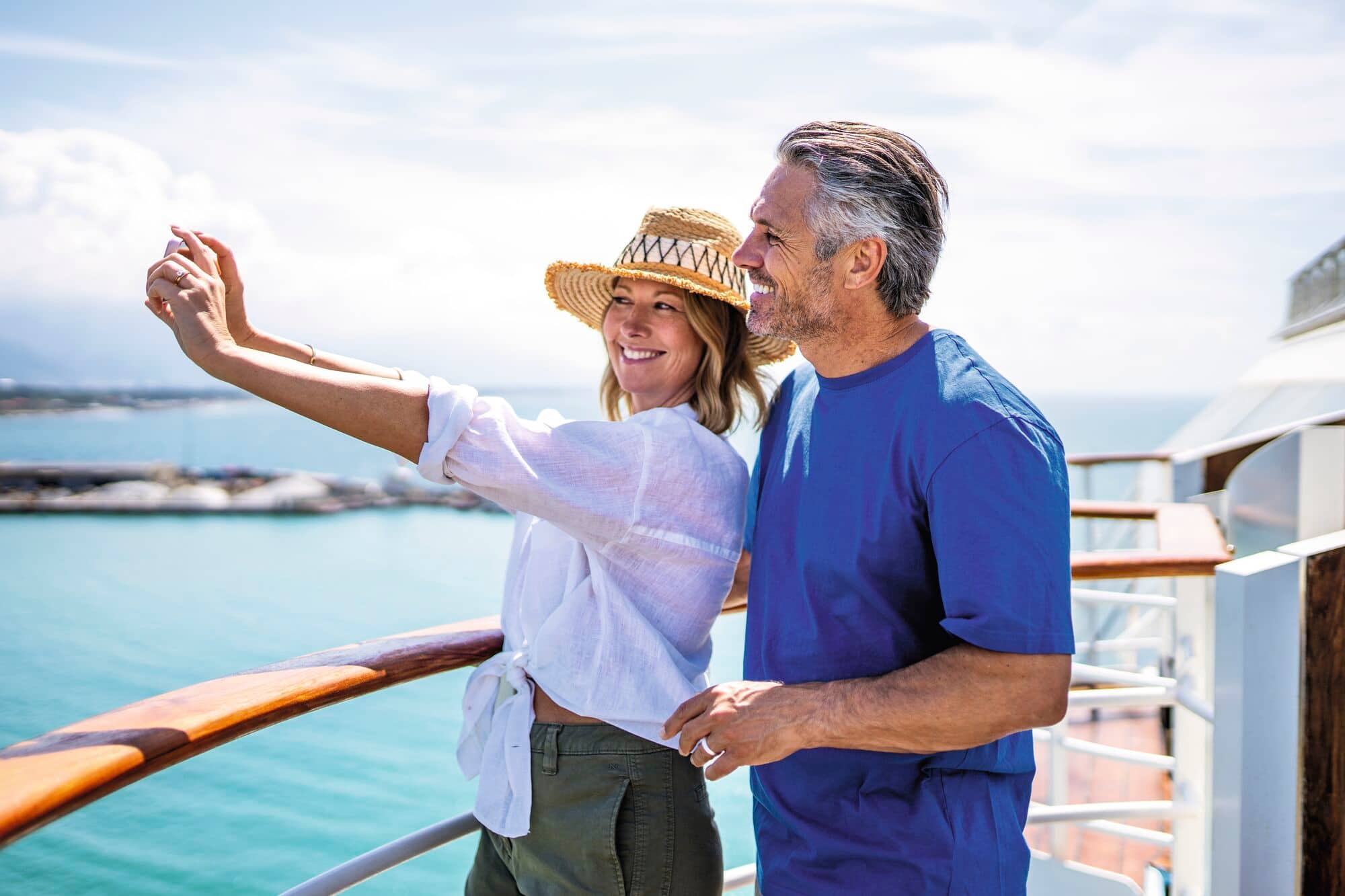 A couple taking a selfie. 