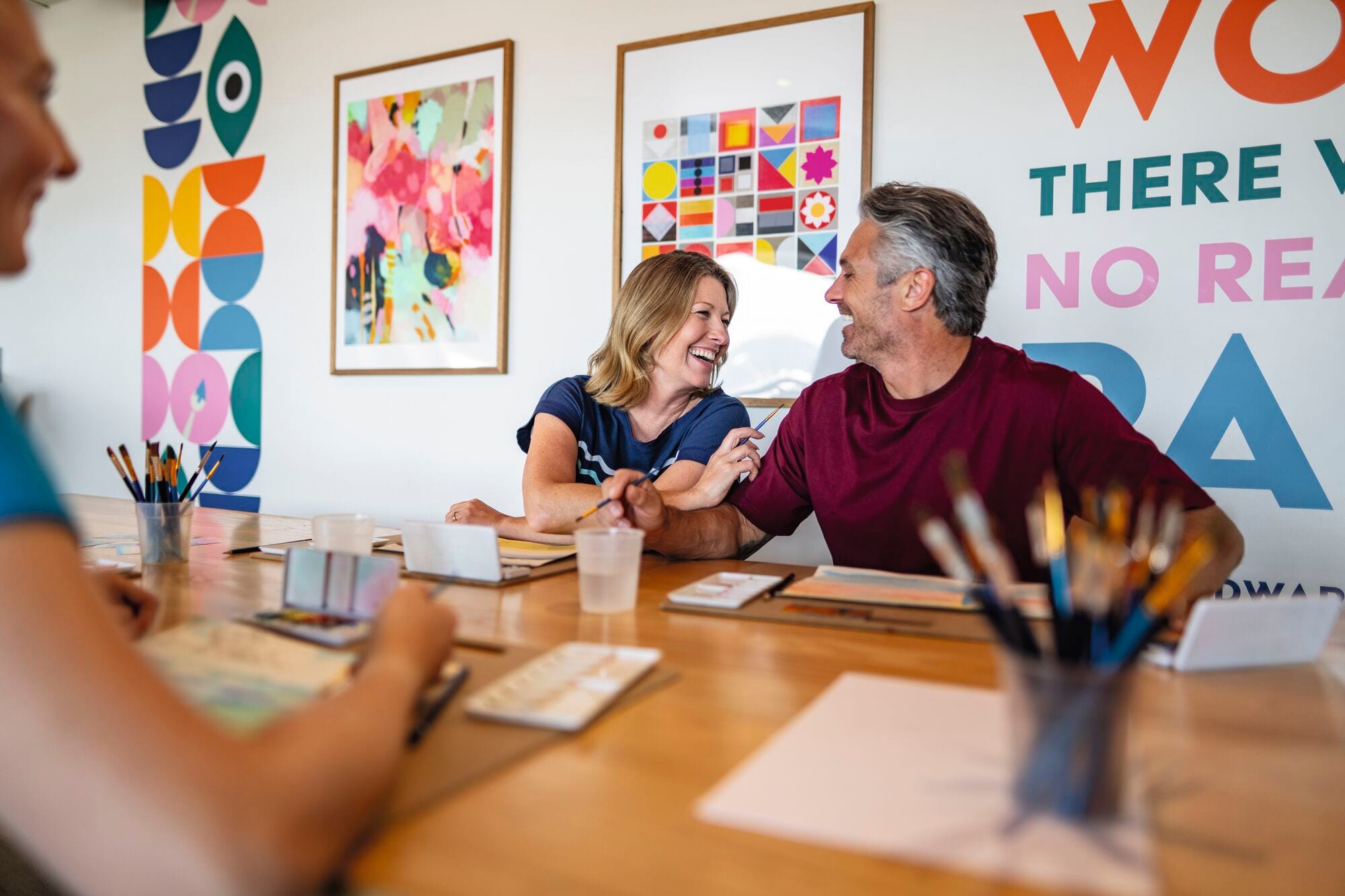 Couple laughing together
