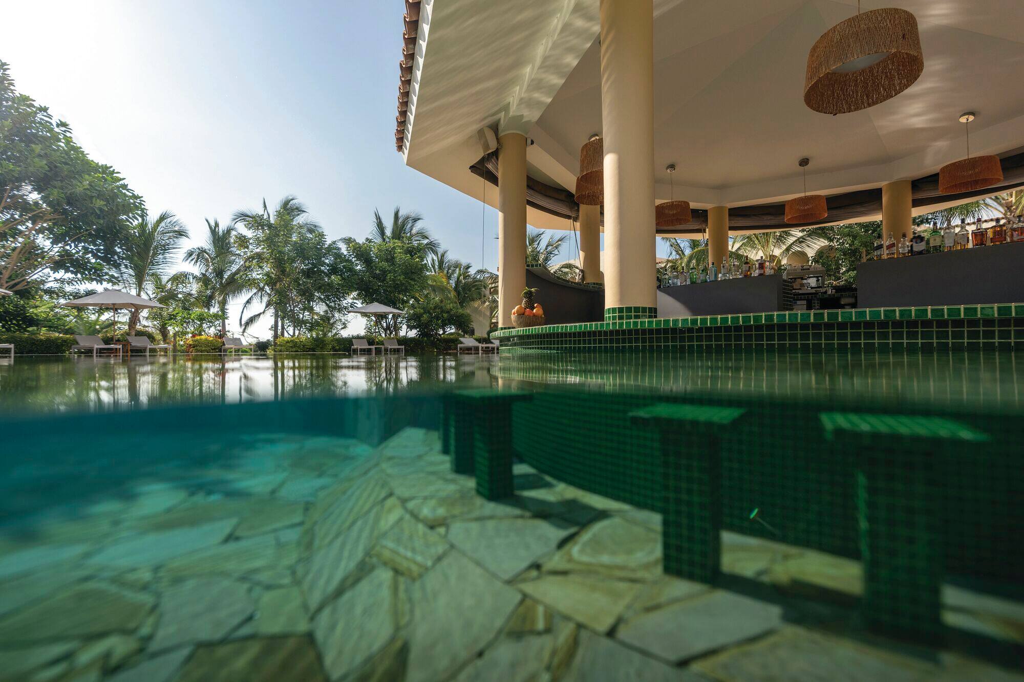 A swim-up bar at The Mora.