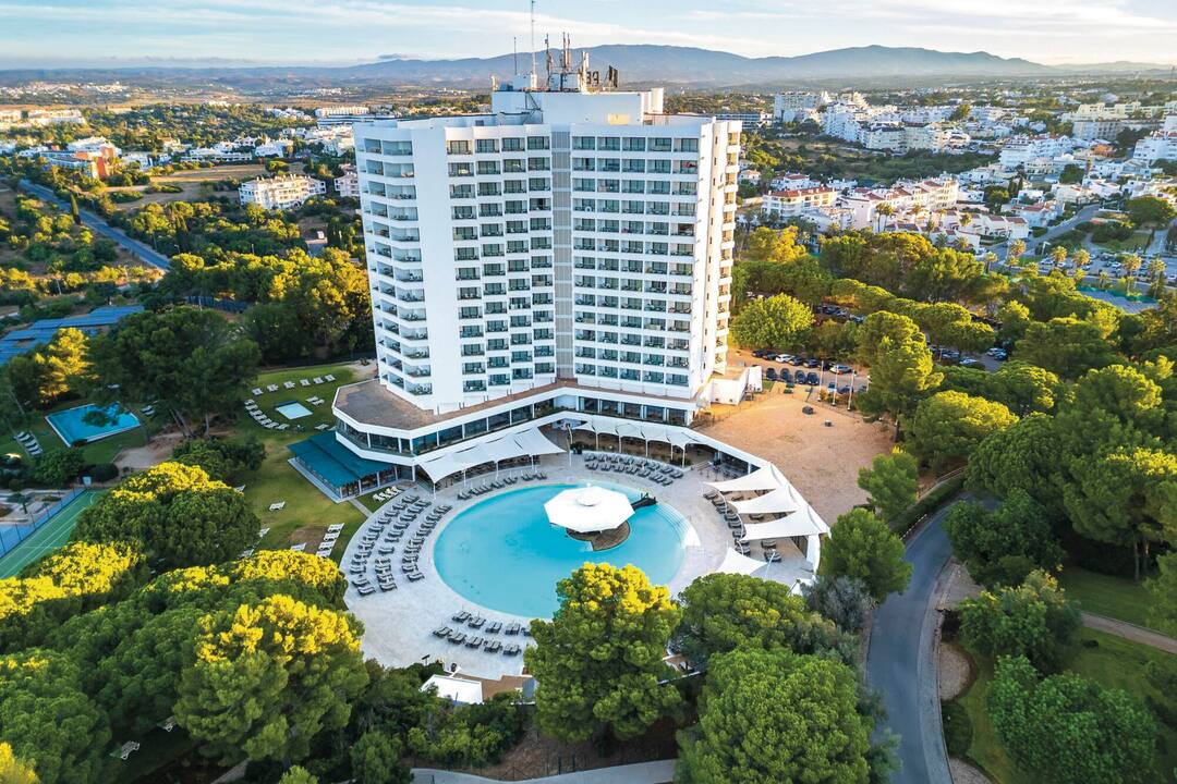 Aerial view of the hotel