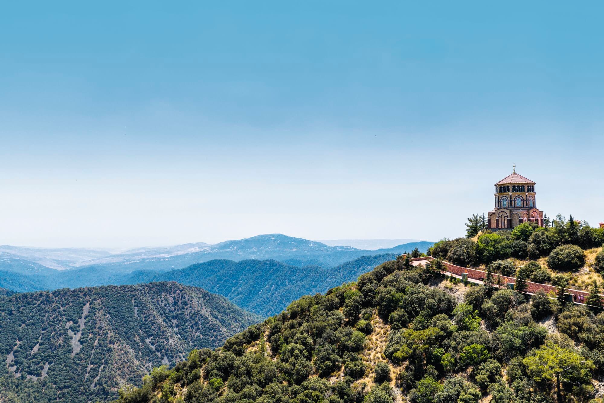 Aerial view Kykkos Monastery in Cyprus.