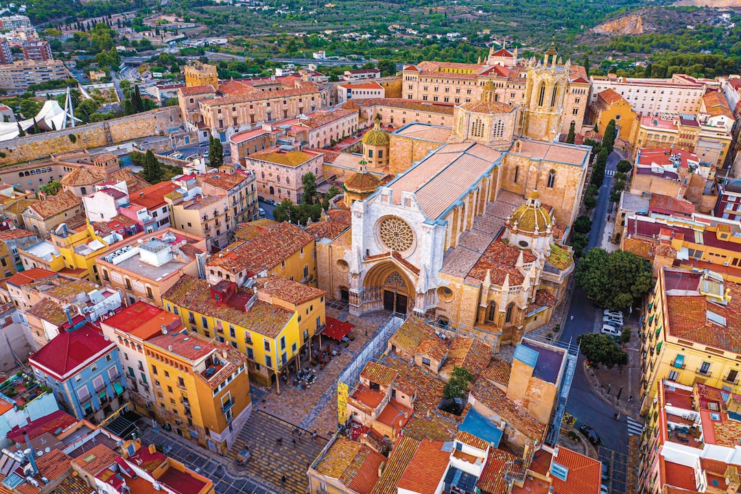 An aerial view of Tarragona's primatial cathedral