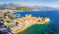 Aerial view of the old town of Budva