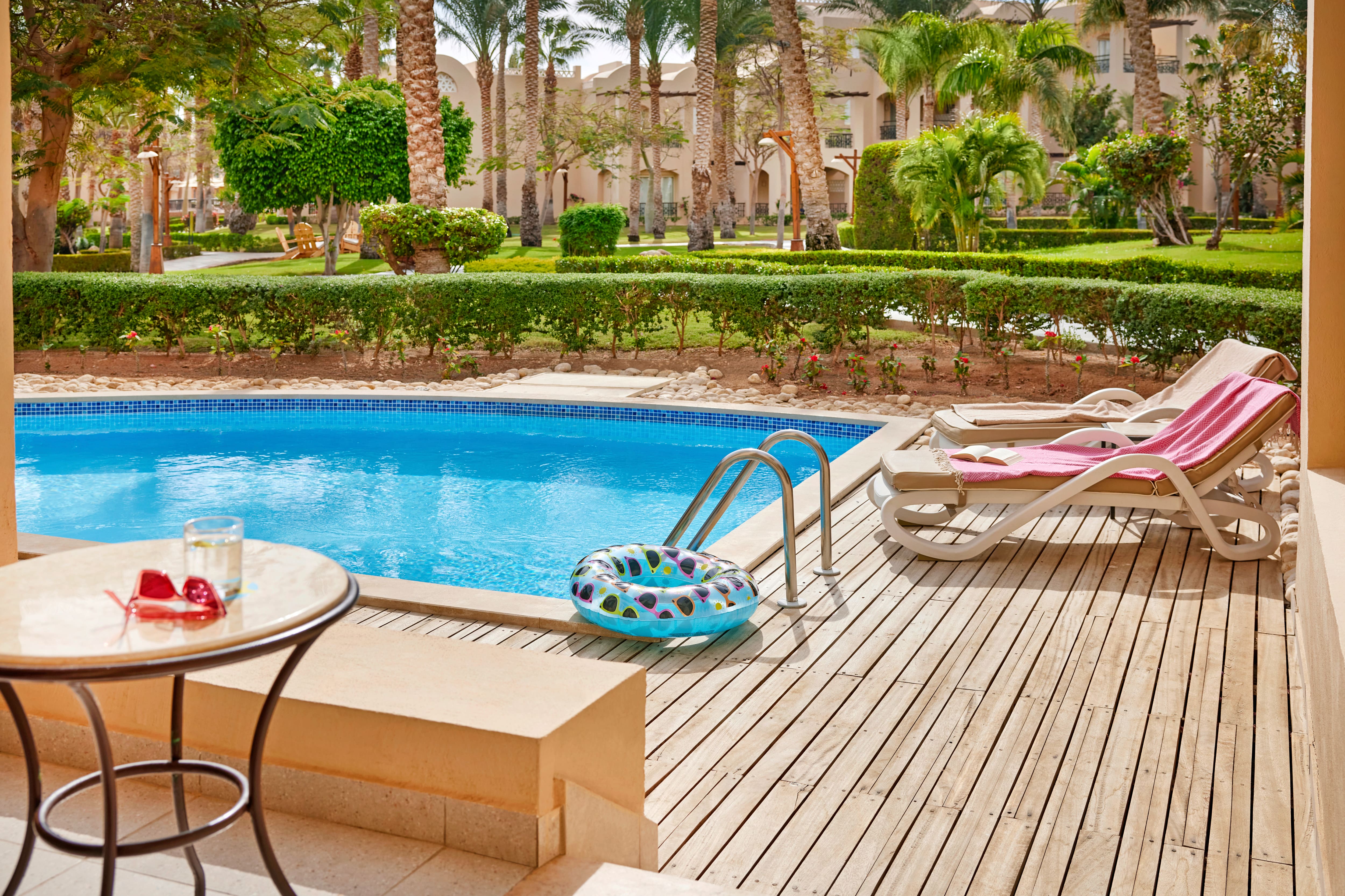 A swim up terrace.