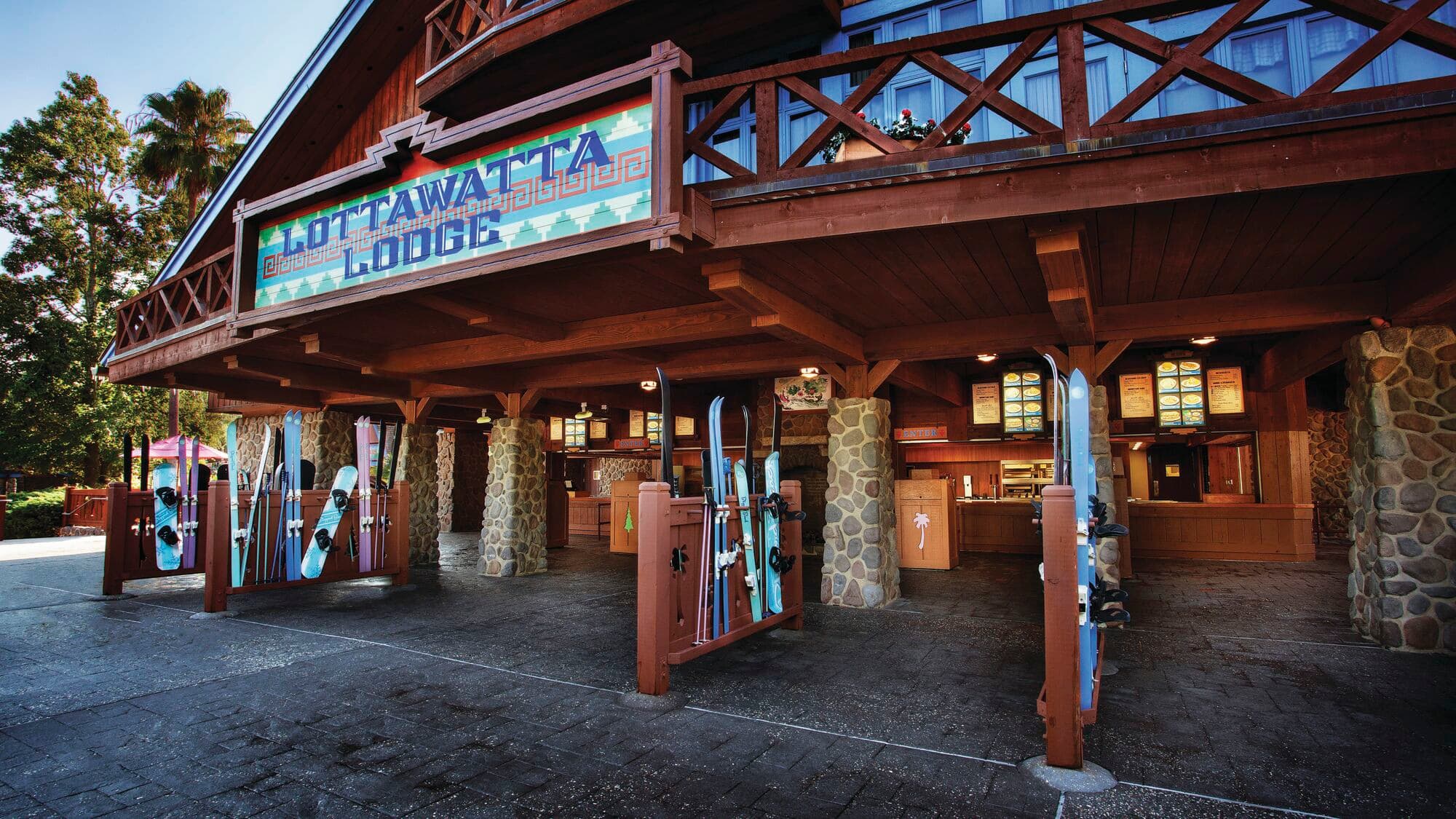 Lottawatta Lodge, a quick-service restaurant which has an alpine chalet theme.