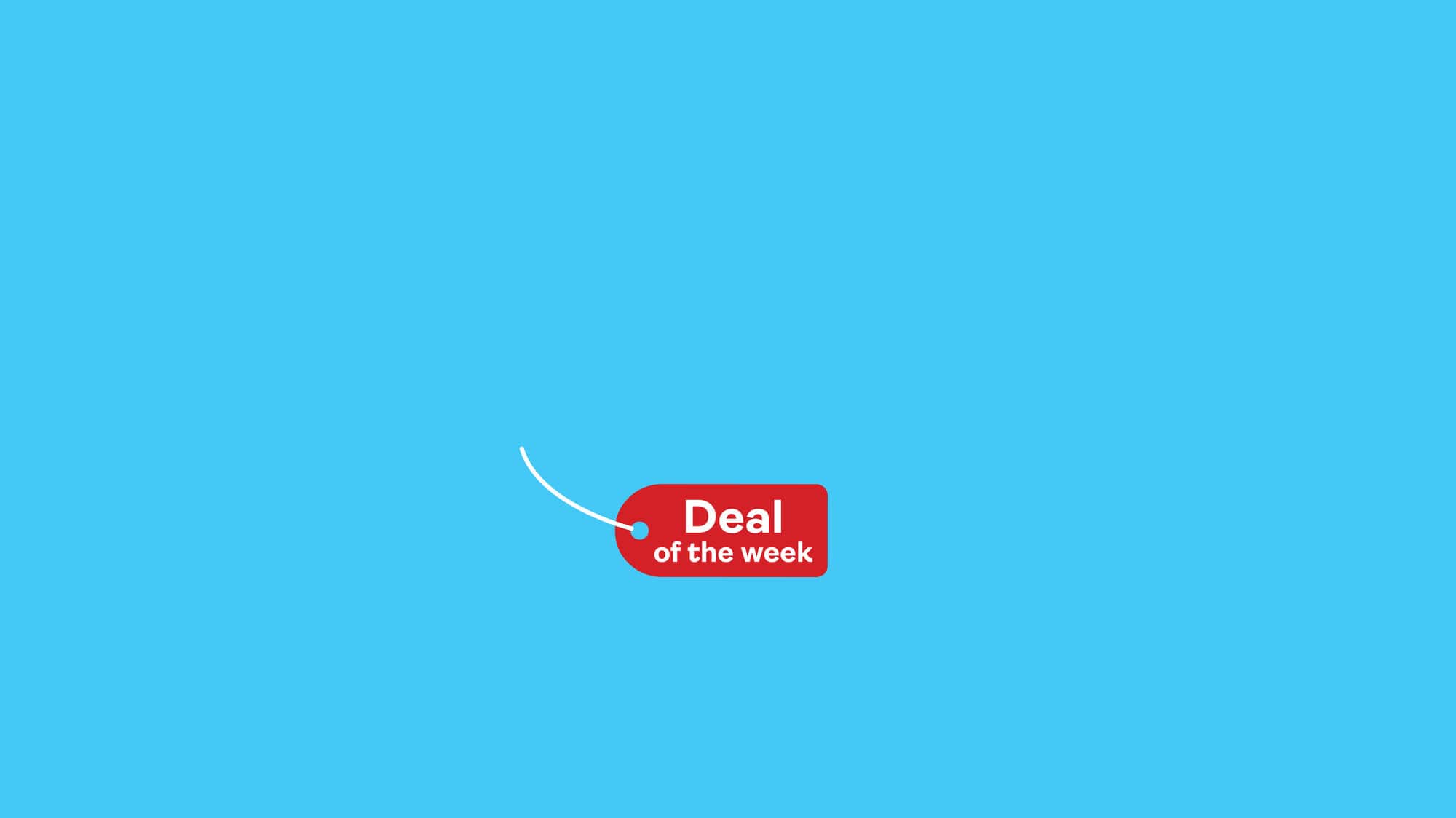A red tag that reads "Deal of the week" on a blue background