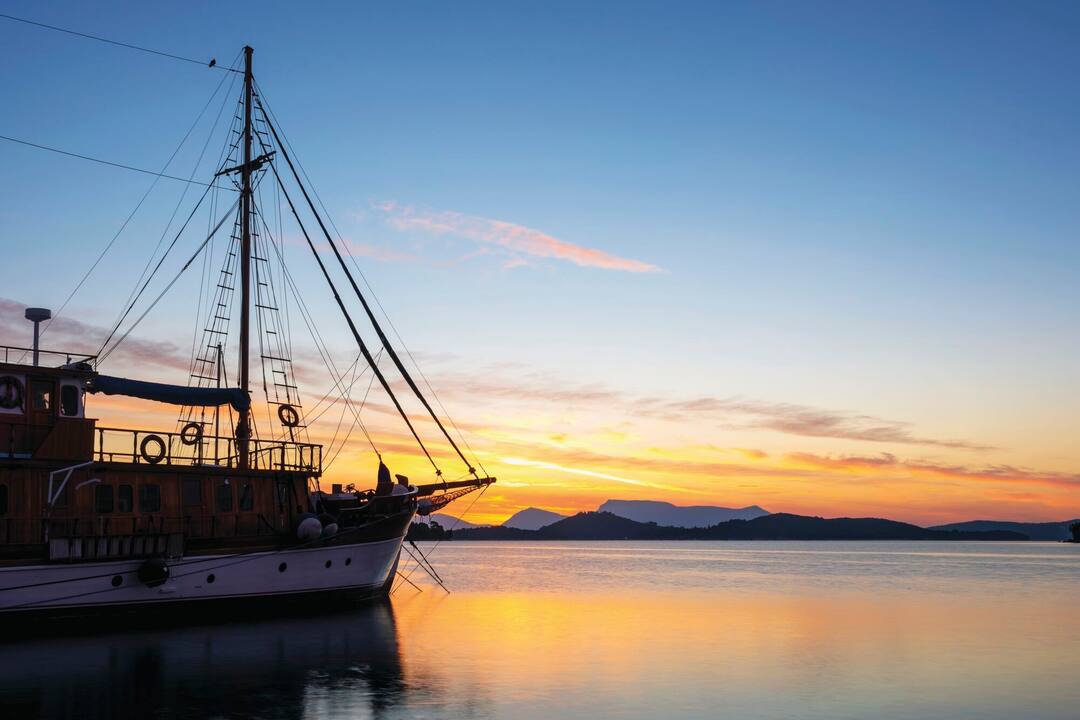 Sunrise on the bay of Nydri, Greece