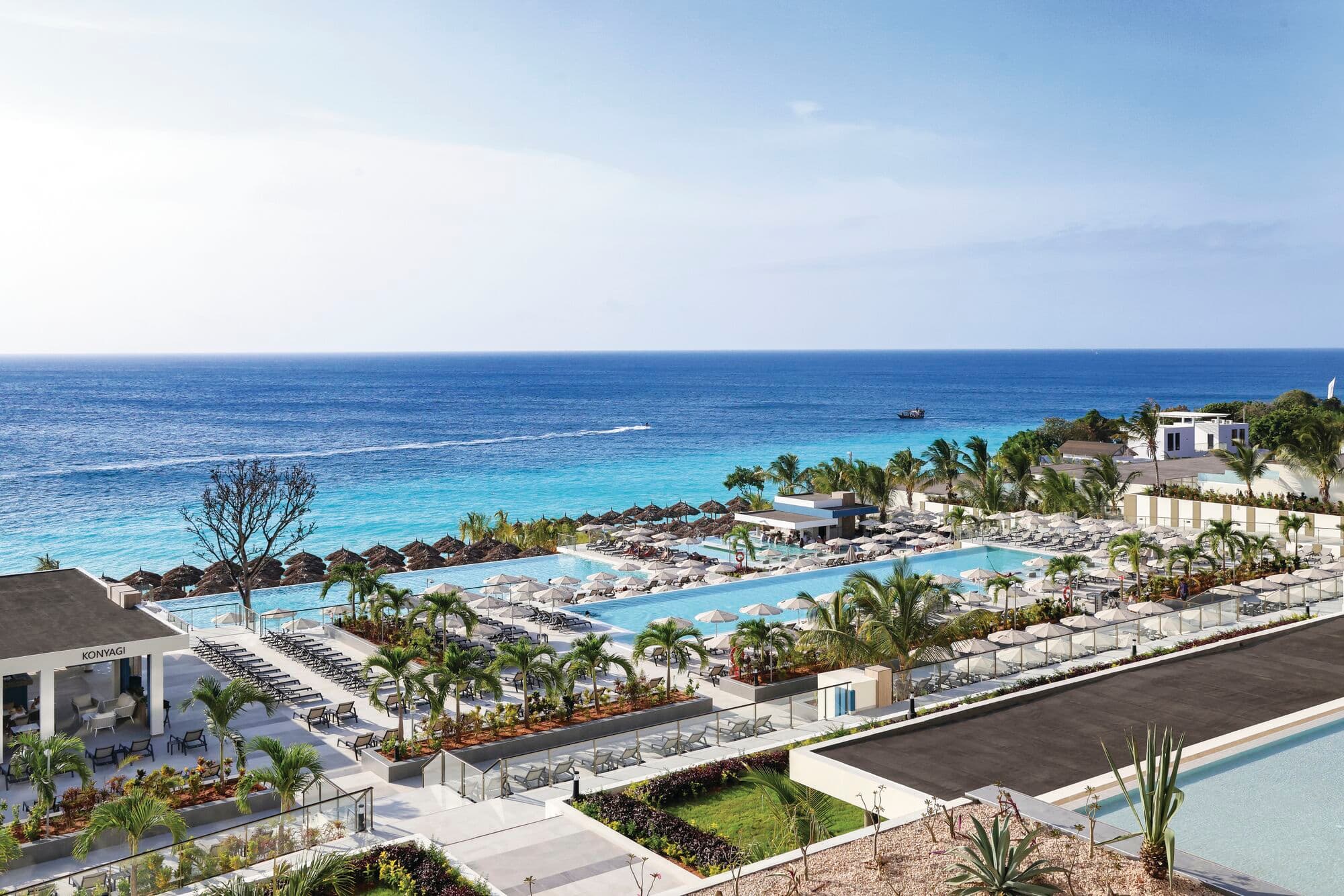 Overhead view of the pool at RIU Palace Swahili.