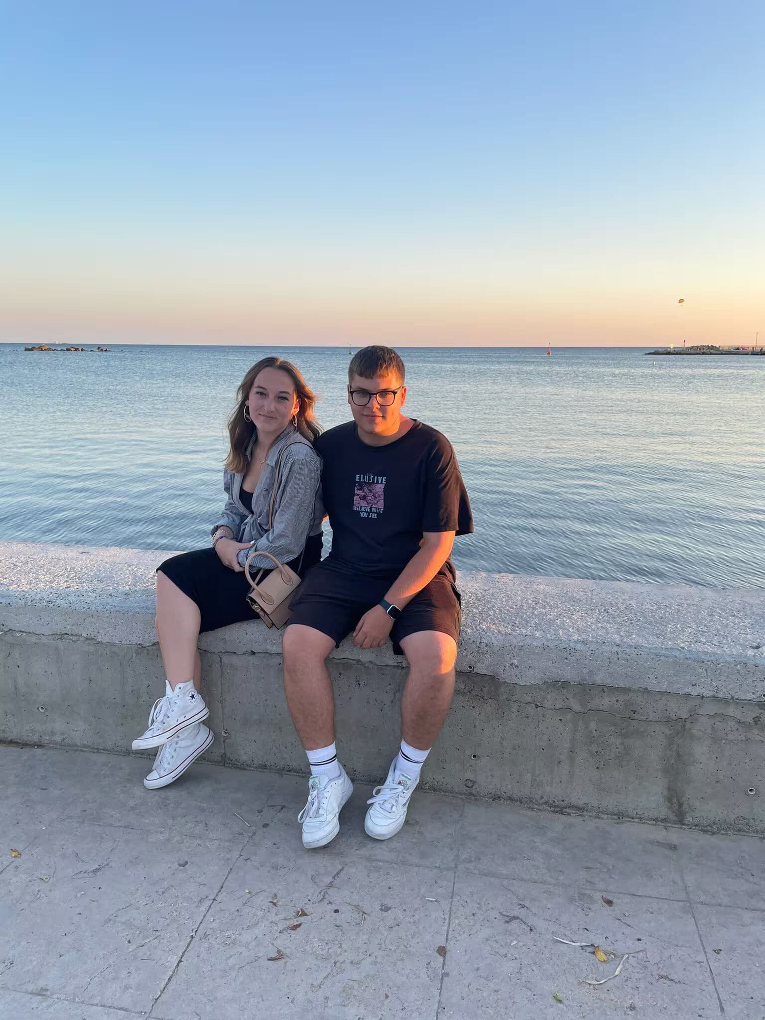 A couple together on holiday.