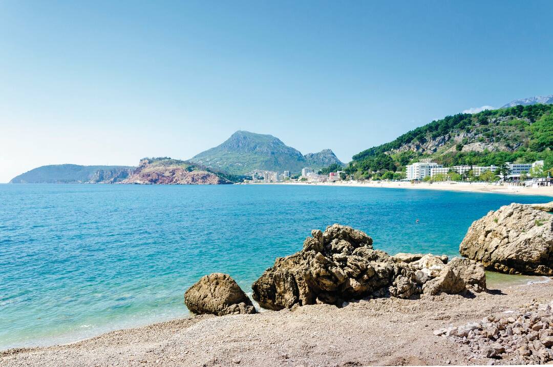 Public beach in Sutomore, Montenegro