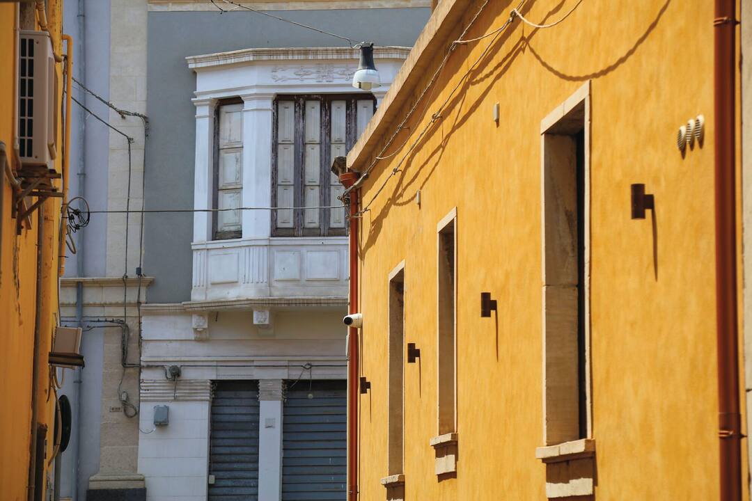 A close up of typical architecture in Giarre