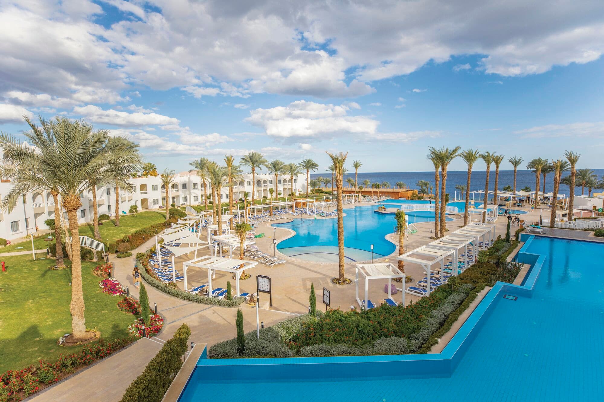 Overhead view of SUNRISE Diamond Beach Resort in Sharm El Sheikh.
