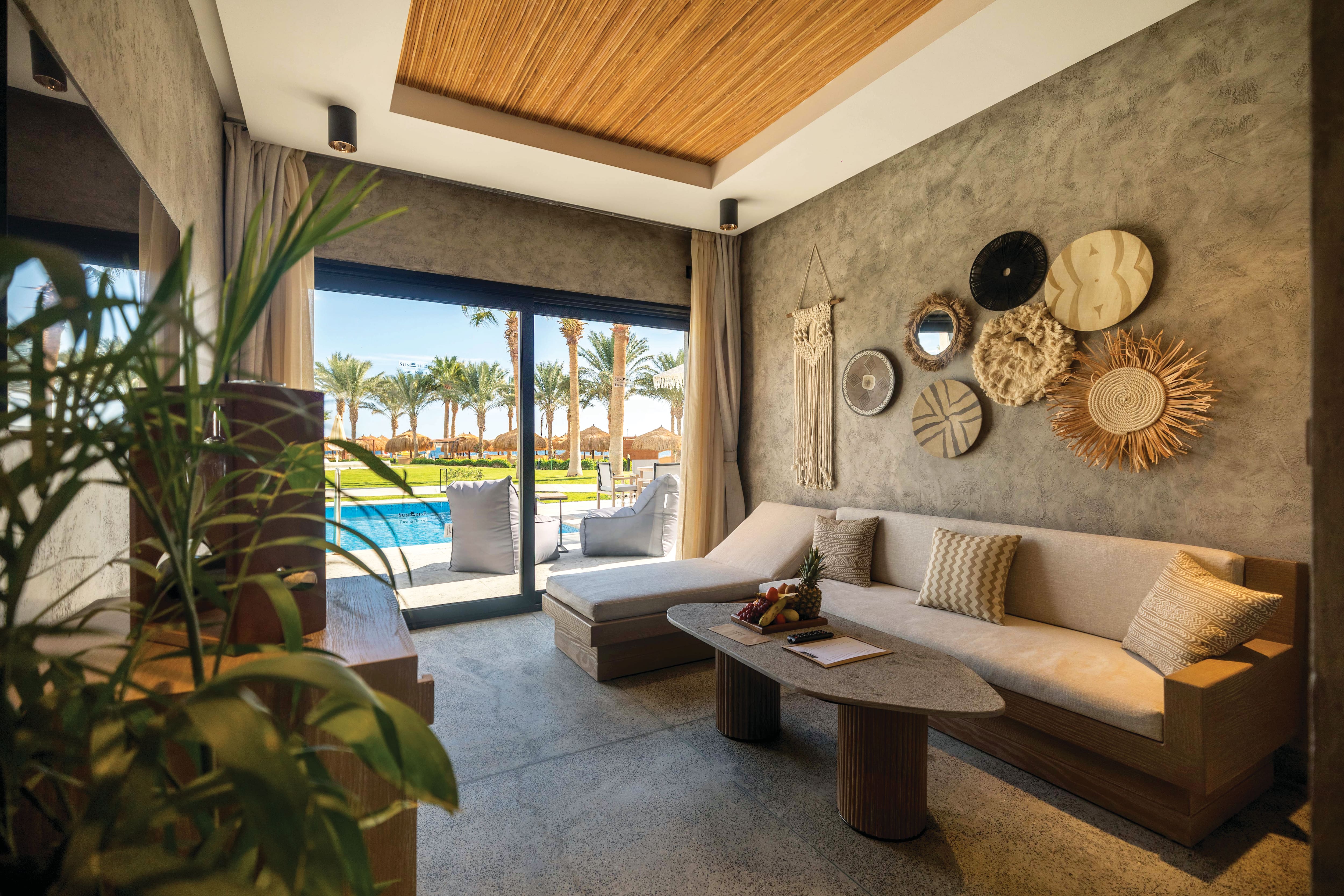 A suite with a swim-up terrace. 
