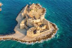 An aerial view of the castle