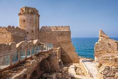 Looking from the castle ruins out to sea