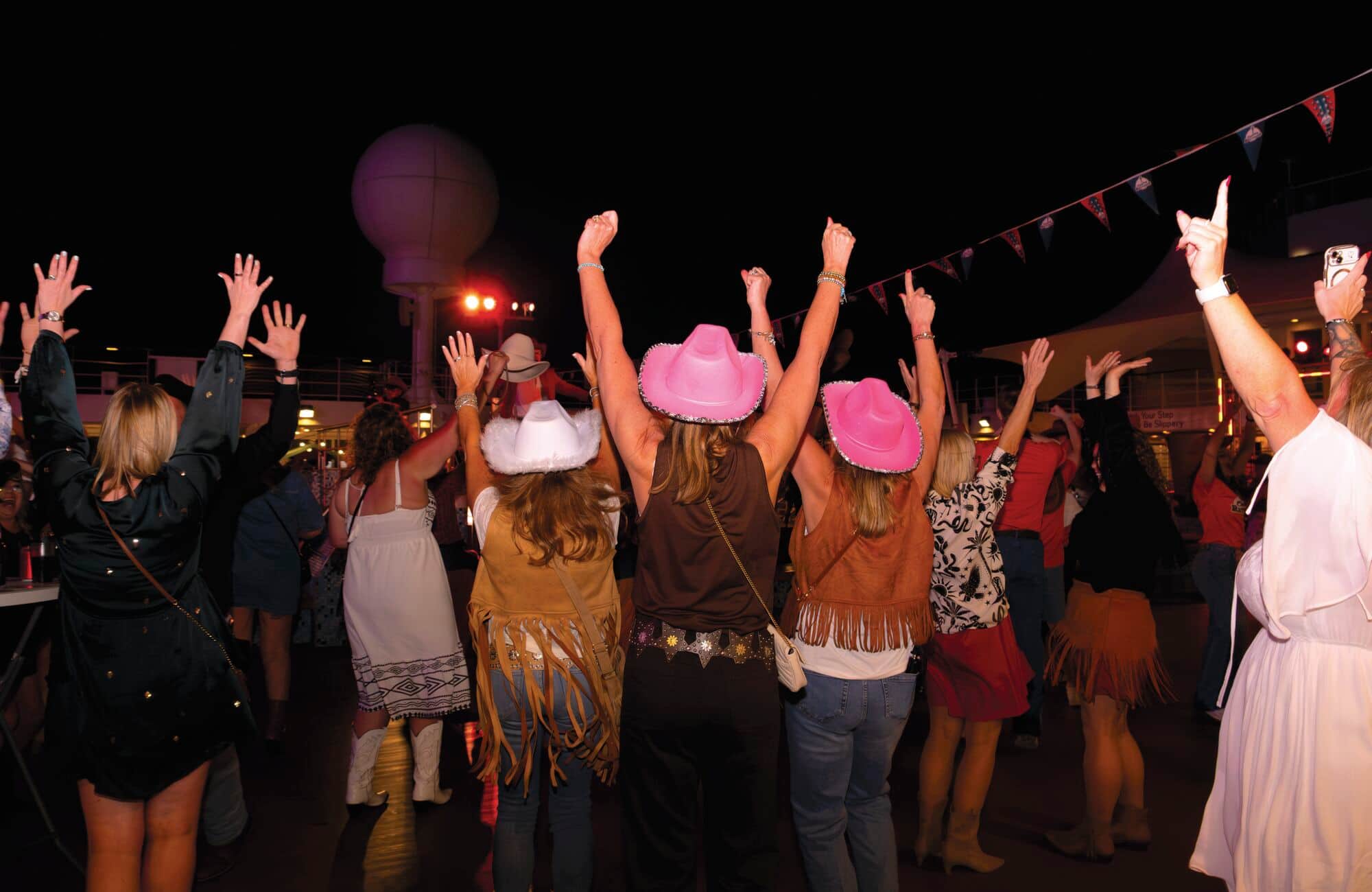 People dancing at barn dance.