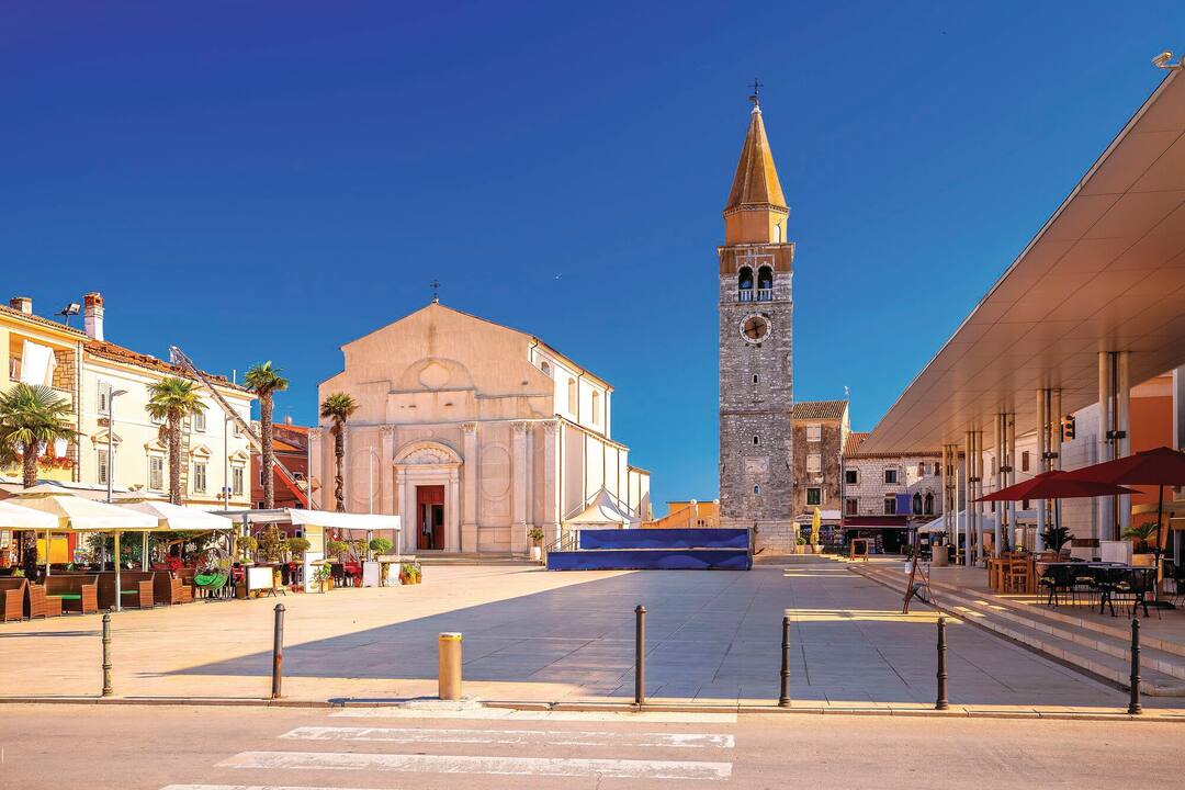 Main square in the town of Umag