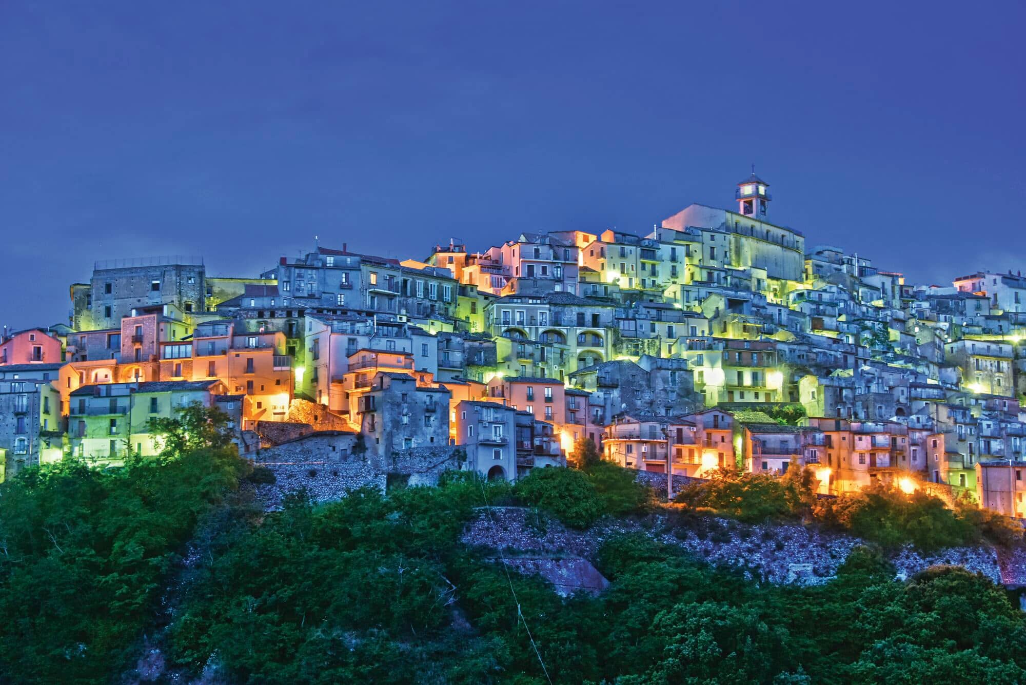 Badolato at twilight, Italy