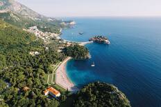 An aerial view of the coastline above Milocer