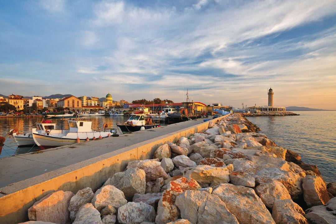 The harbour in Patras, at sunset