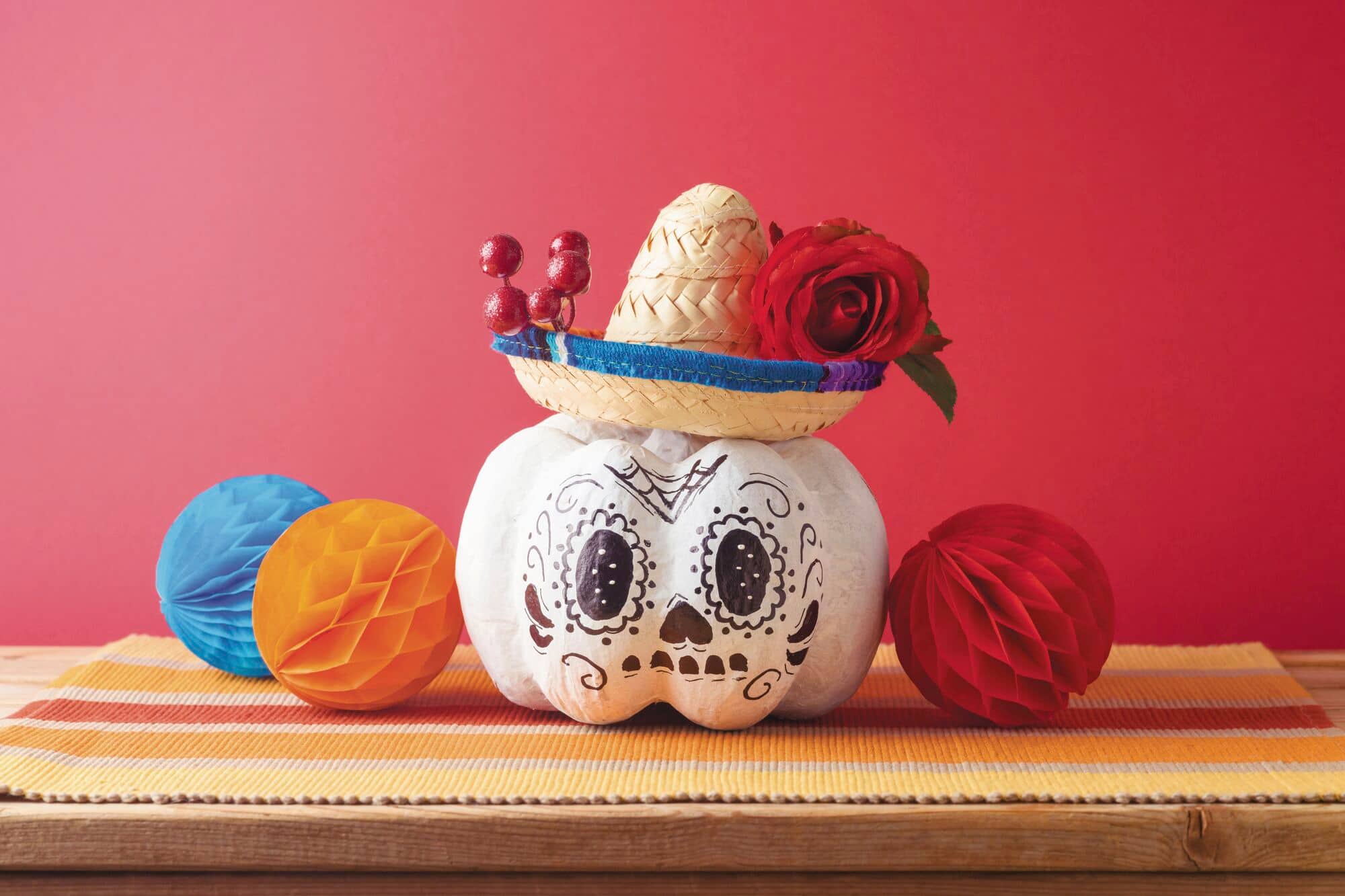 A Halloween pumpkin with a Mexican twist
