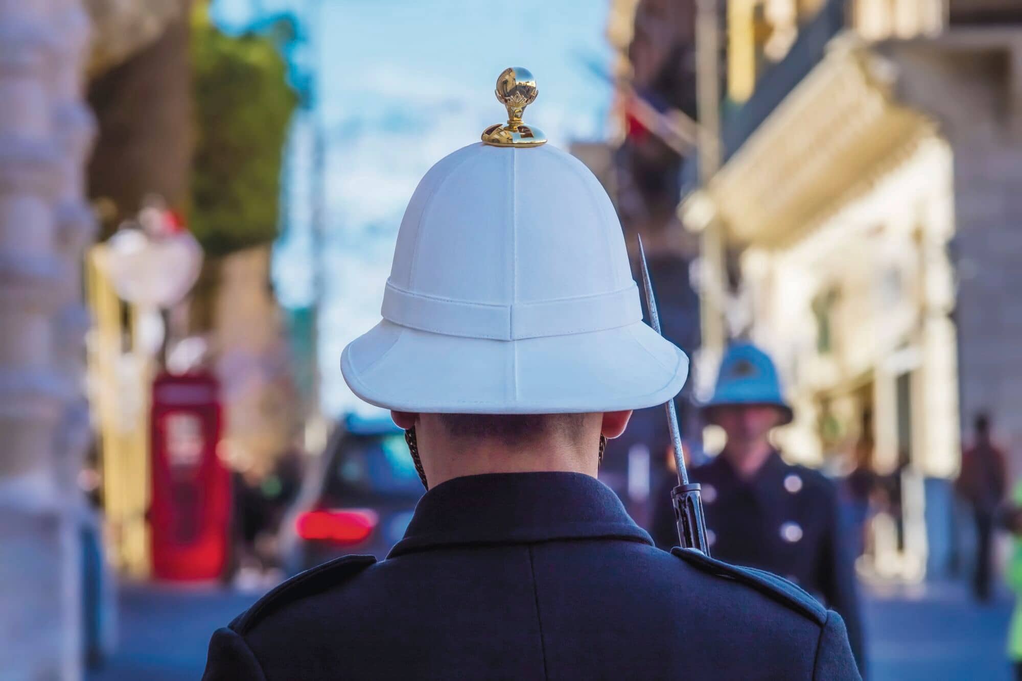 A member of the Grand Master's Palace Guard at the parade
