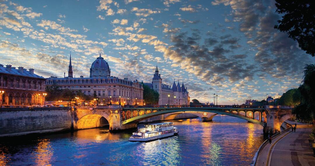 Seine at night in Paris