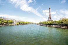 Landscape view on the Eiffel Tower and Seine River