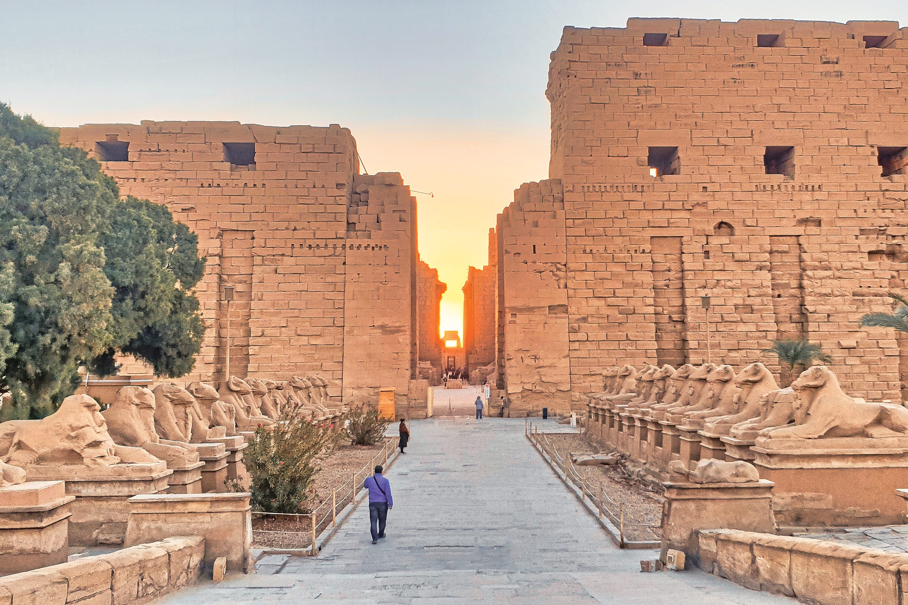 Temple of Karnak at sunrise in Egypt