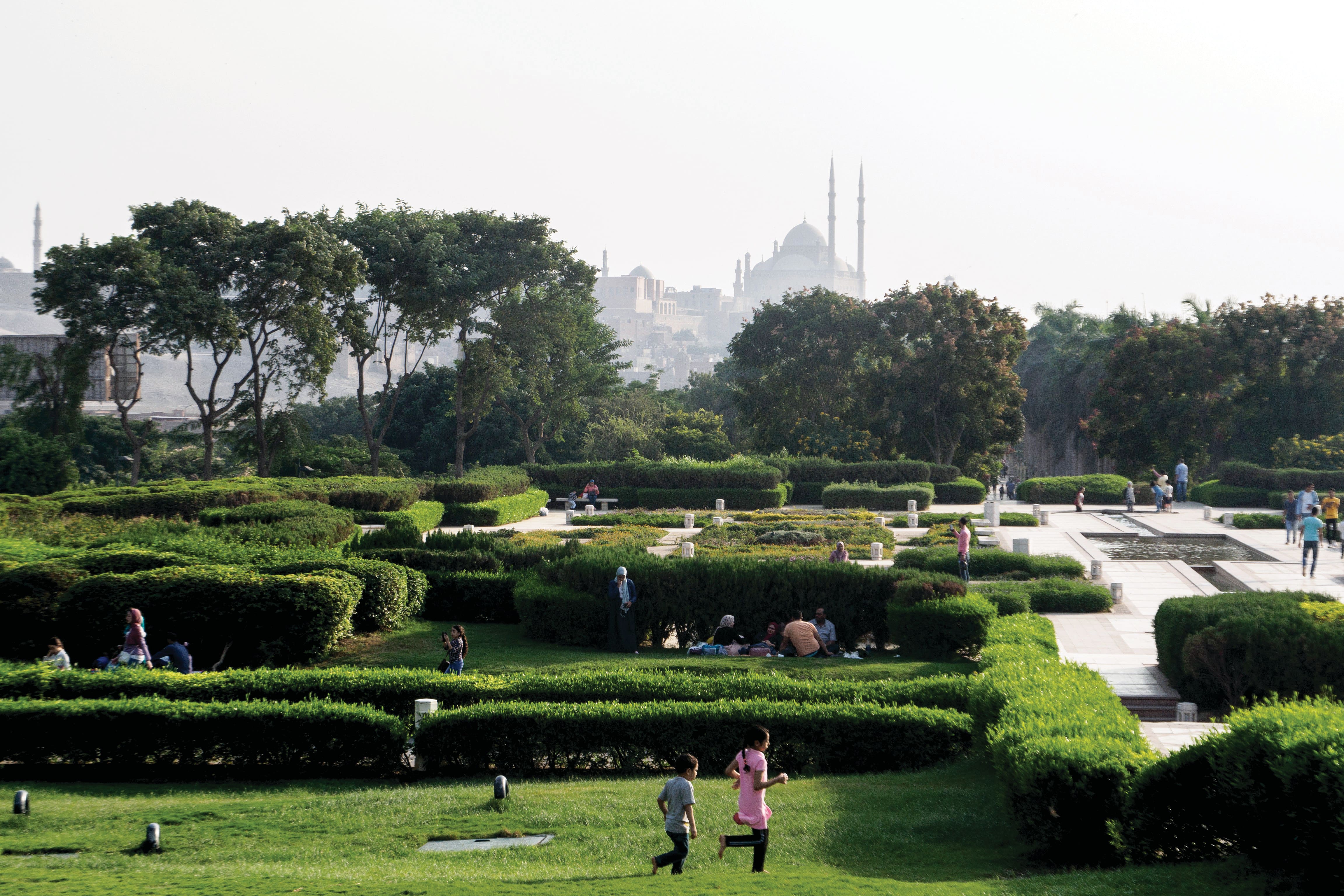 Children playing in a park in Egypt