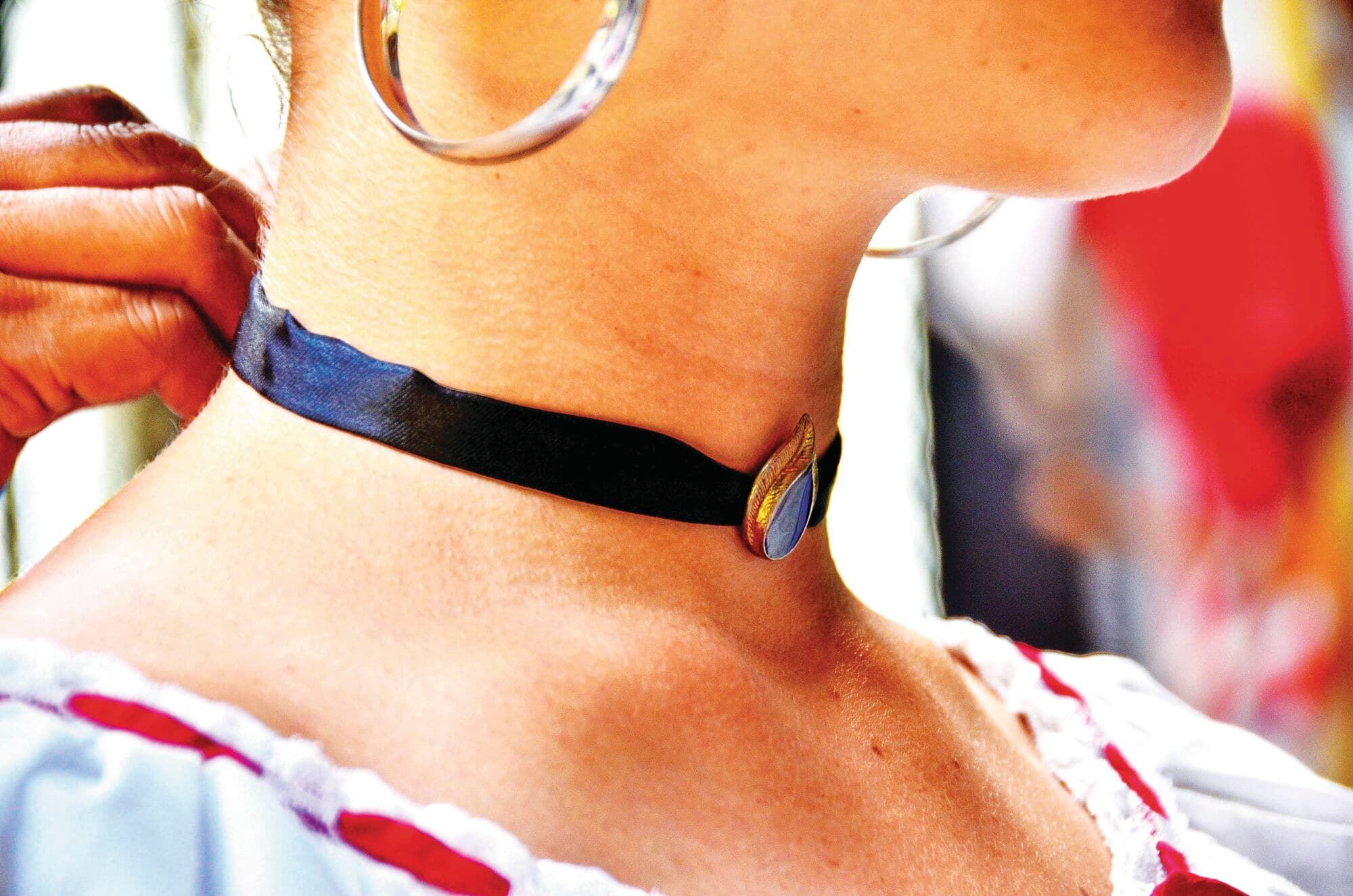 Choker necklace often worn with traditional folk costumes