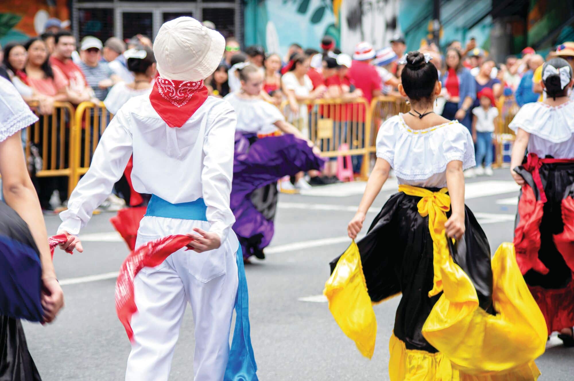 Traditional folk dance in colourful attire
