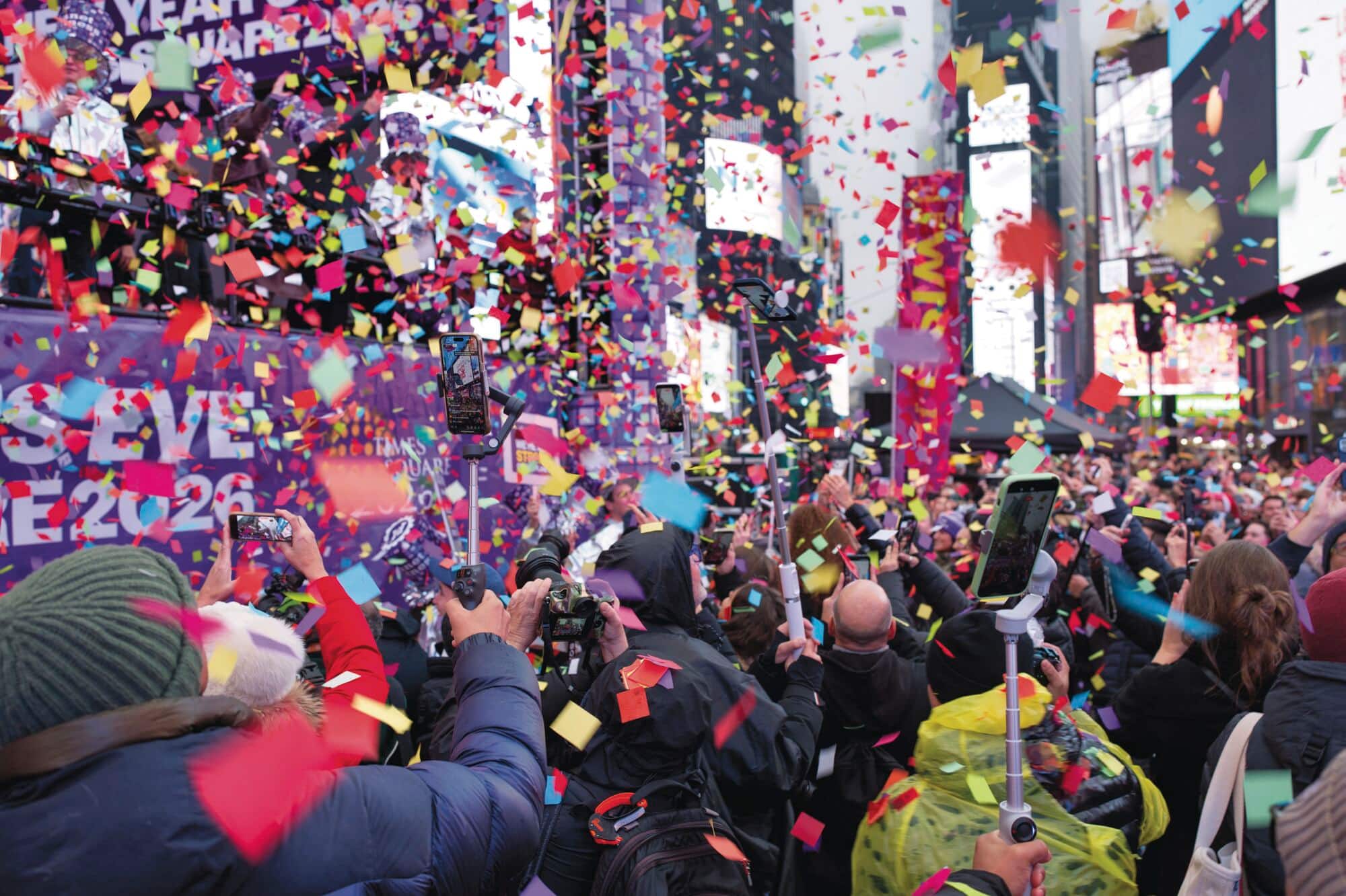 Crowds gathered at Times Square to celebrate on New Year's Eve