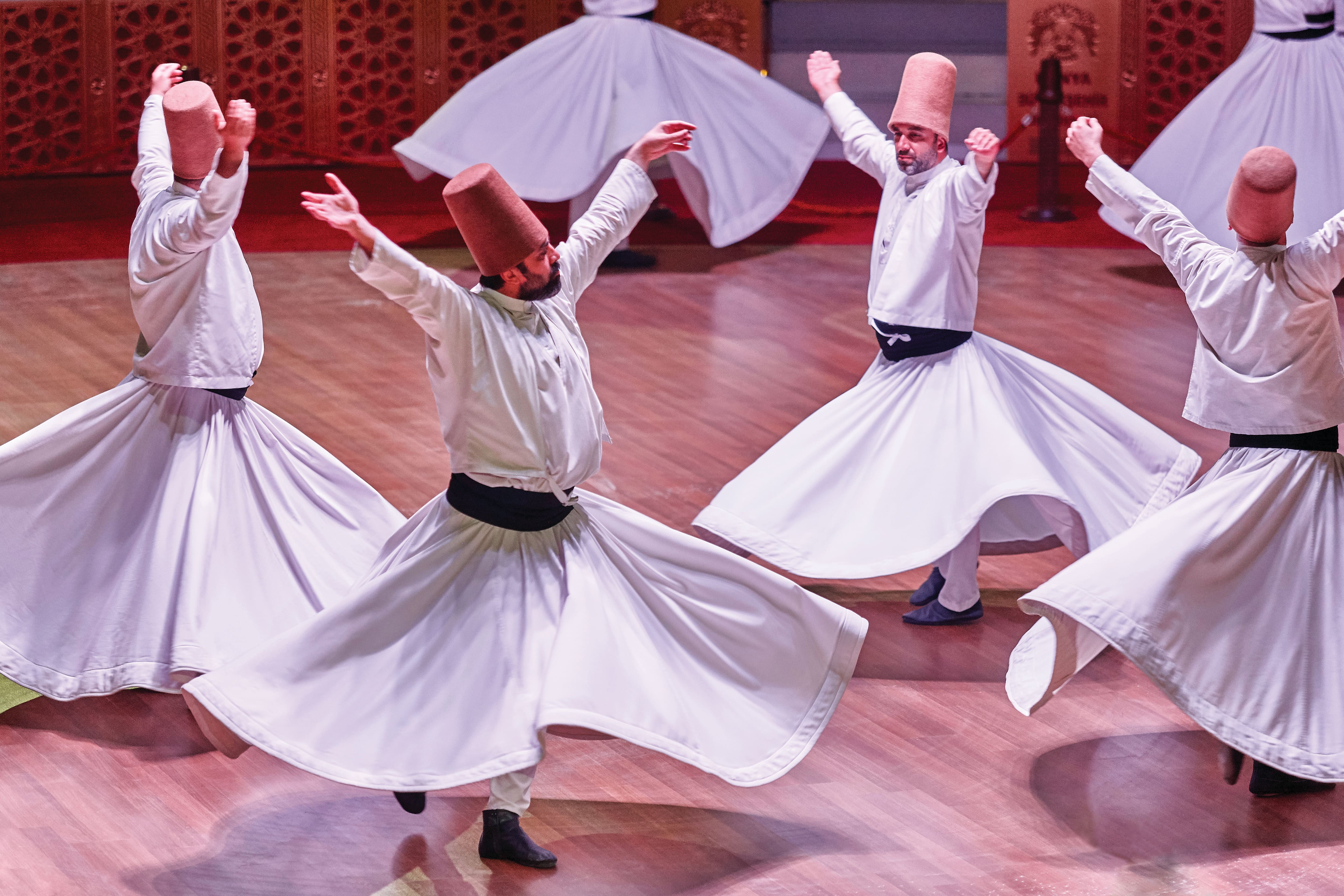 Dervish spirituality traditional ceremony in Mevlana culture center. Konya, Turkey