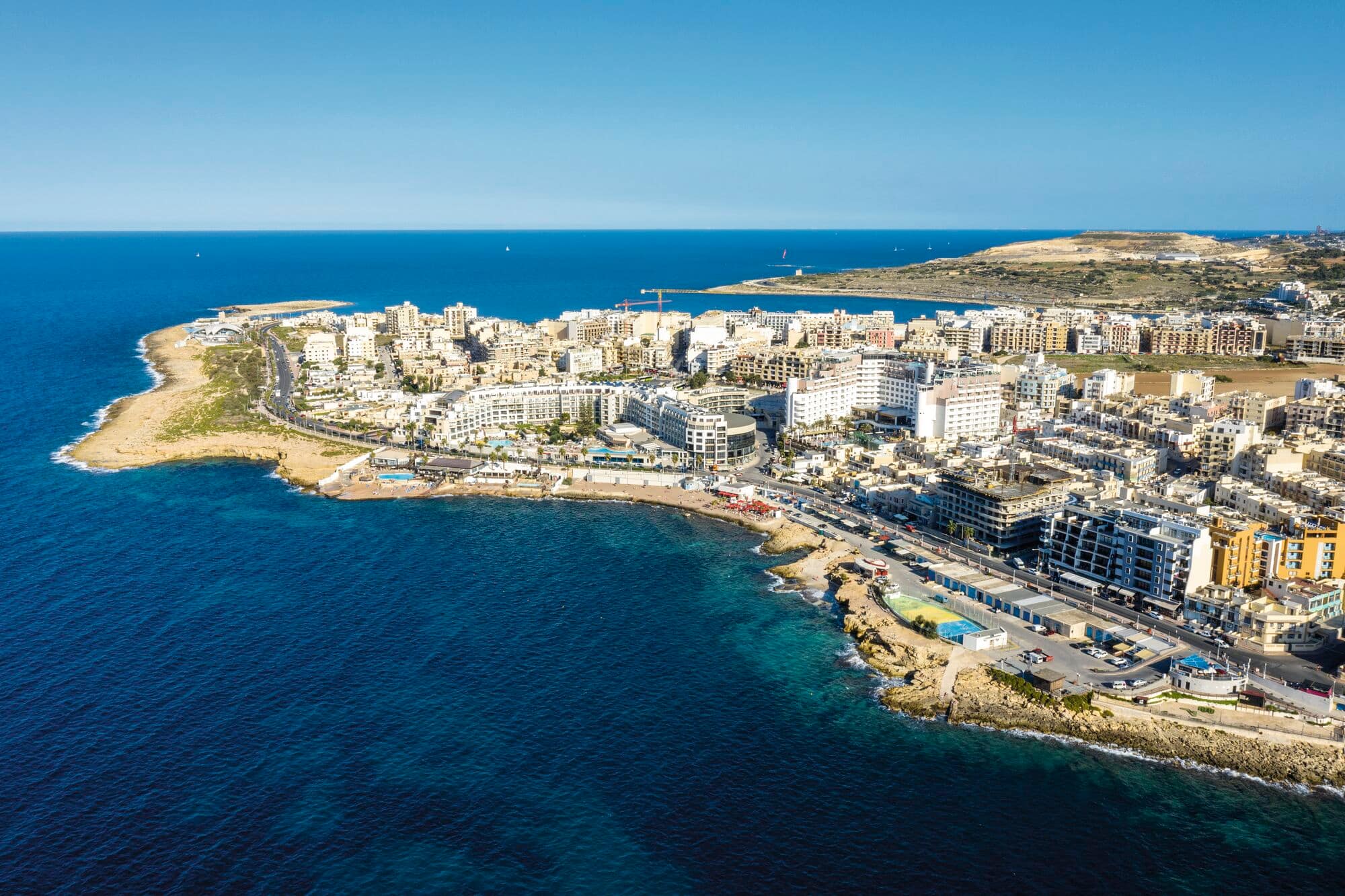 Aerial view of Bugibba.